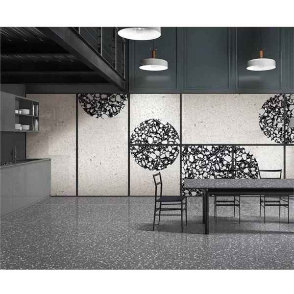 Black Color Terrazzo