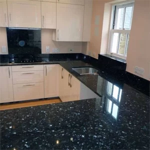 Black Galaxy Granite Countertop With Backsplash