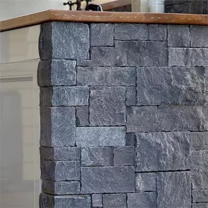 Black Limestone Cladding Stone Feature Wall Panels