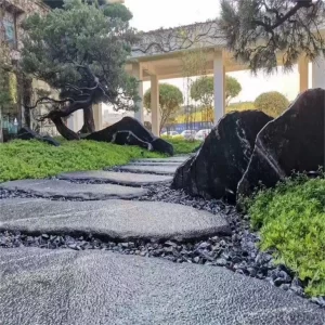 Black Marble Rock Landscaping Stepping Stone