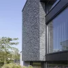 Black Quartzite Culture Stone Stone Veneer With Cement Back For Wall Cladding