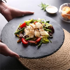 Black Slate Dining Plate