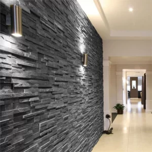 Black Slate Stacked Stone Wall Veneer