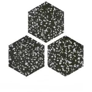 Black Terazzo Mosaic For Bathroom Paving