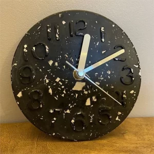 Black Terrazzo Clock