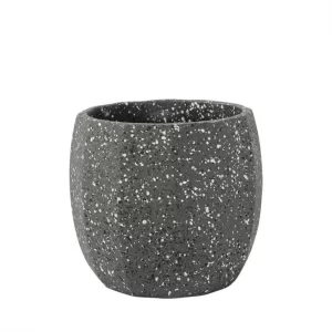 Black Terrazzo Flower Pot For Home Decoration