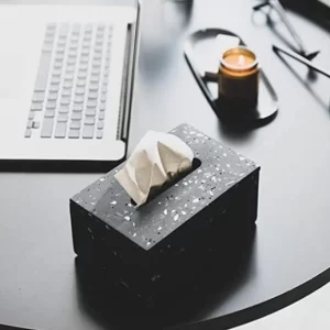 Black Terrazzo Tissue Box