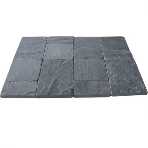 Black Tumbled Slate Cobbled Pavers