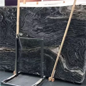China Black Wooden Vein Marble Slabs