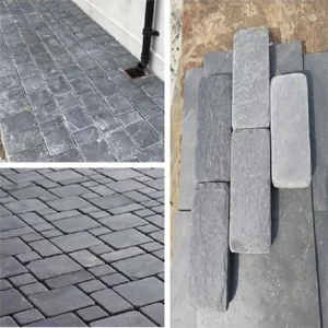 Chinese Black Slate Tumbled Stone Pavers