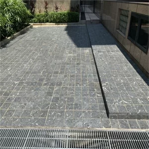 Flamed Black Granite Paving in Outdoor Area