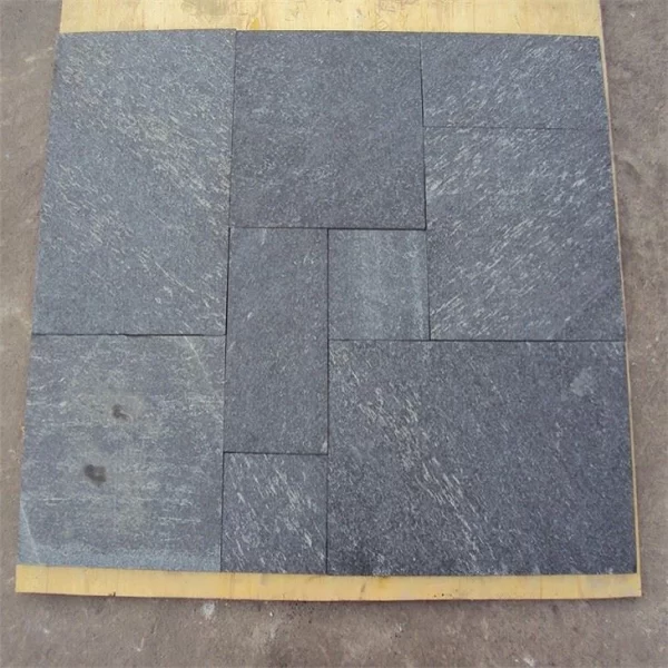 French Pattern Black Quartzite Floor Tiles