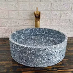 Home Decoration Black Terrazzo Wash Sinks