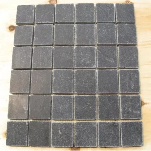 Square Shape Black Limestone Mosaic Tiles