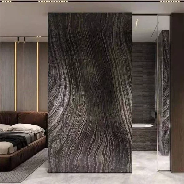 Wooden Black Marble Slabs