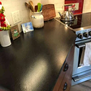 Absolute Black Leathered Granite Countertop
