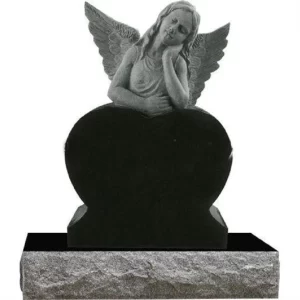 Black Granite Angle Memorial Monument