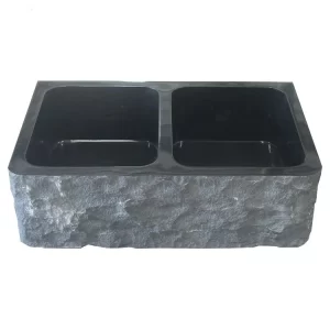 Black Granite Double Bowl Sink for Kitchen and Laundry