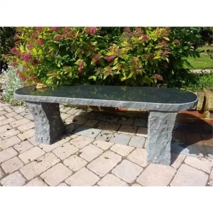 Black Granite Garden Bench