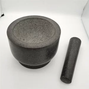 Black Granite Mortar And Pestle Set Stone Grinder