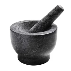 Black Granite Mortar And Pestle Set Stone Grinder