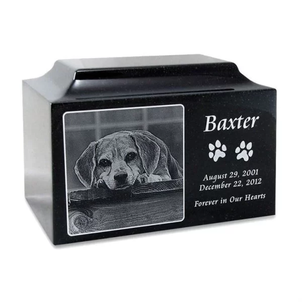 Black Granite Pet Urn