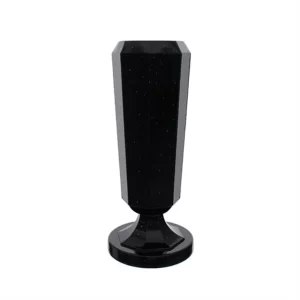 Black Granite Stone Memorial Vase With Flower Carving For Cemetery Graves