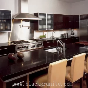 Black Granite Tile and Backsplash for Kitchen