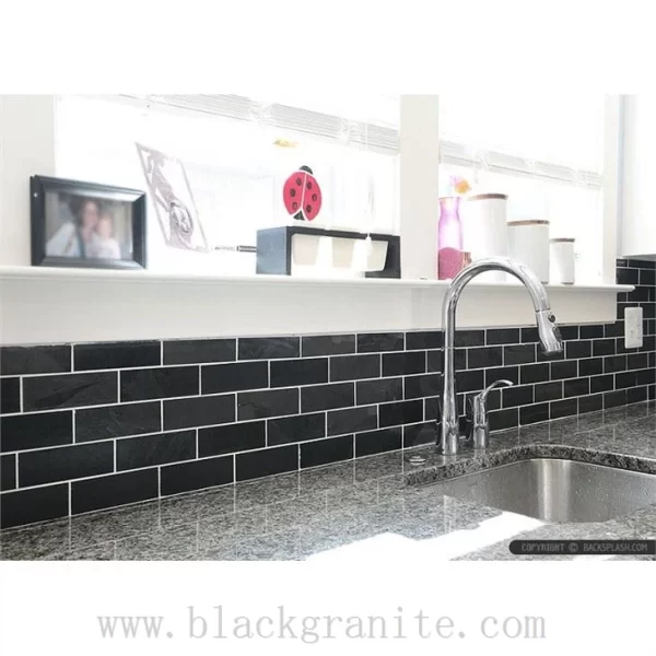 Black Granite Tile and Backsplash for Kitchen