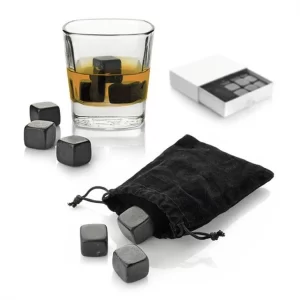 Black Granite Whisky Ice Stone Set