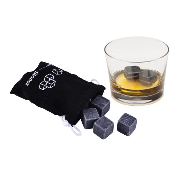 Black Granite Whisky Ice Stone Set