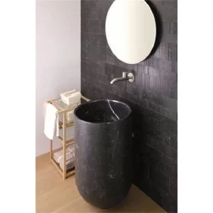 Black Marble Pedestal Sink