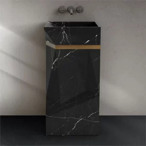 Black Marble Pedestal Sink
