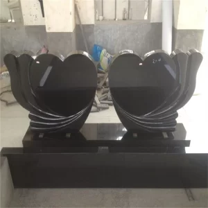 Carved Black Granite Gravestone