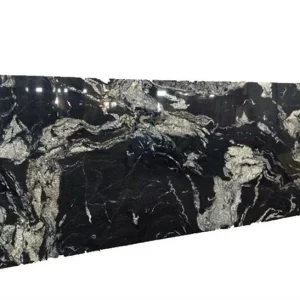 China Black Jet Mist Outdoor Flamed Snow Grey Leather Granite Floor Tiles Slab Price With White Veins
