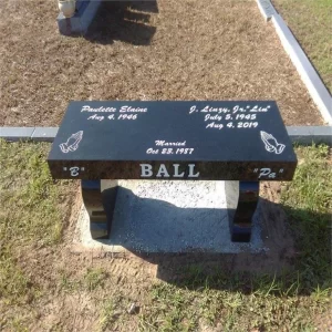 Custom Polished Black Memorial And Cremation Bench
