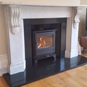 Customized Indoor Black Granite Fireplace