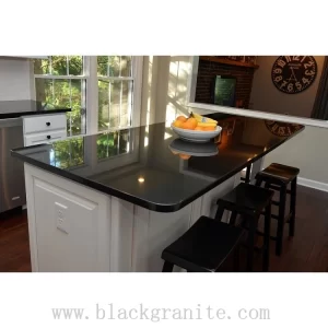 Dark Black Granite Stone Kitchen CounterTops and Backsplash