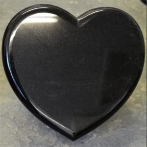 Engraved Memorial Grave Plaque Black Granite Heart Shaped Grave Plaque