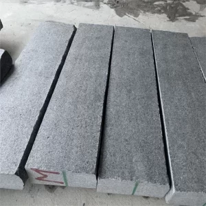 Flamed And Water Jet Black Diamond Granite Outdoor Steps