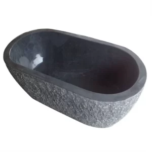 Freestanding Black Stone Bathtub