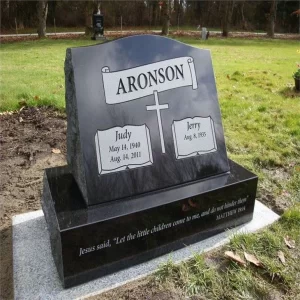 Indian Black Granite Laser Etched Headstone For Grave Monuments