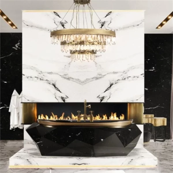 Indoor Black Stone Bath Tub