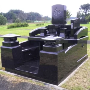Japanese Style Black Granite Tombstone And Monuments