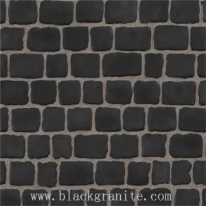 Large Black Granite Cobblestone and Pavers