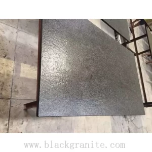 Leathered Absolute Black Granite Counter Tops for Kitchen