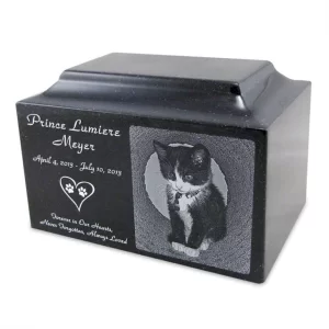 Natural Balck Granite Engraved Memorial Rock Urns For Dogs & Pets