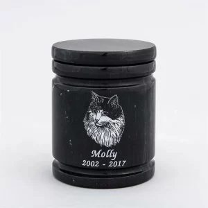 Natural Balck Granite Engraved Memorial Rock Urns For Dogs & Pets