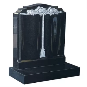 Natural Black Granite Headstone Gravestone Memorial Monuments With Various Shapes