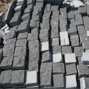 Natural Black Granite Paving Cobble Stones For Garden